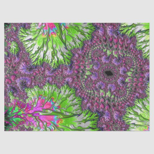 鮮やかネオカラフルトリップ（幻覚体験）のようなンGroovyフラクタル 薄葉紙 (正面)