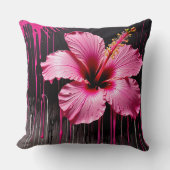 鮮やかハイビスカススプラッシュ クッション (正面)