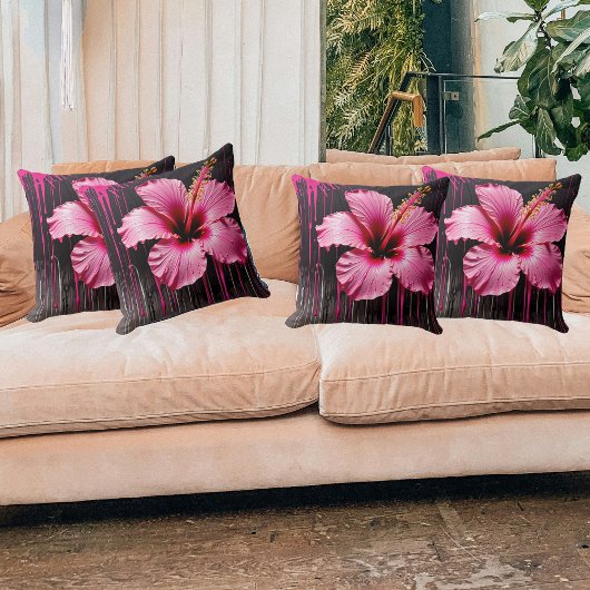 鮮やかハイビスカススプラッシュ クッション