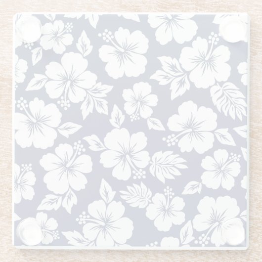 鮮やかハイビスカス：フローラのシームレスなパターン。 ガラスコースター (裏面)