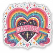 鮮やかハートのやる気を起こさせるデザイン シール (正面)