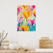 鮮やかハートアートプリント ポスター (キッチン)