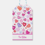 鮮やかハート |カラフル | |からカスタムの(&E) ギフトタグ (正面)