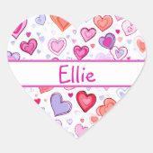 鮮やかハート |カラフル | |からカスタムの(&E) ハートシール (正面)