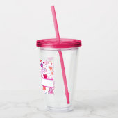 鮮やかハート |カラフル | |名前をカスタムする アクリルタンブラー (左)