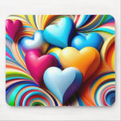 鮮やかハート マウスパッド (正面)