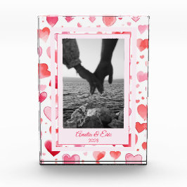 鮮やかハート |名前をカスタムする |バレンタインデー フォトブロック