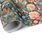 鮮やかバラとトラのジャングル ラッピングペーパー (ロールコーナー)