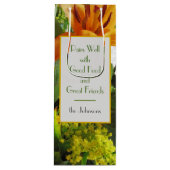 鮮やかパーソナライズされたなヒマワリプリント ワインギフトバッグ (正面)