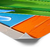 鮮やかヒヤシンスのモダン抽象芸術スタイル ポスター (角)