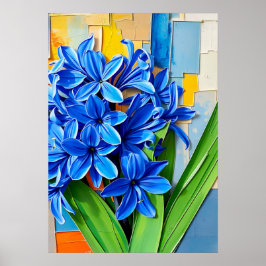 鮮やかヒヤシンスのモダン抽象芸術スタイル ポスター