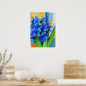 鮮やかヒヤシンスのモダン抽象芸術スタイル ポスター (キッチン)