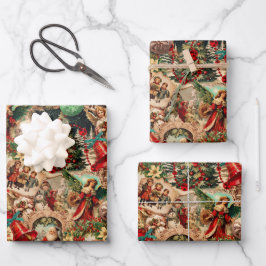 鮮やかビクトリアンクリスマス ラッピングペーパーシート