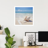 鮮やかビーチで貝を作る ポスター (ホームオフィス)