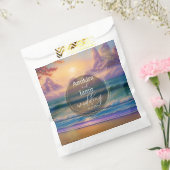 鮮やかビーチのフェイクグリッター結婚の フェイバーバッグ (封をした状態)