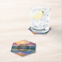 鮮やかビーチのフェイクグリッター結婚の