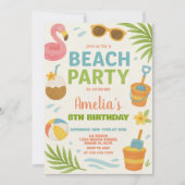 鮮やかビーチ誕生日招待状&デコー子供へル 招待状 (正面)