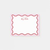 鮮やかピカラフルック赤波ジグザグ縁ど線 ポストイット (正面)