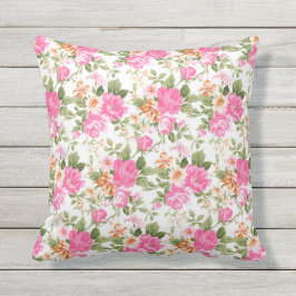 鮮やかピンクビクトリアンバラ装飾用クッション クッション