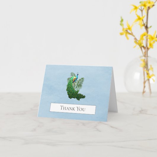 鮮やかピーコック |青いカード カード (黄色い花)