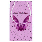 鮮やかピ不気味ック飛んでいるこうもりブラックスターズ スモールペーパーバッグ (裏面)