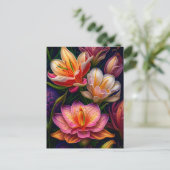 鮮やかファンタジーガーデンの花 ポストカード (スタンド正面)