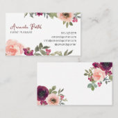 鮮やかフェミニンフローラ水彩名刺 名刺 (正面/裏面)