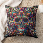 鮮やかフローラすごい糖スカル クッション (ブランケット)