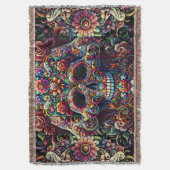 鮮やかフローラすごい糖スカル スローブランケット (正面縦)