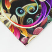 鮮やかフローラすごい糖スカル フリースブランケット (角)