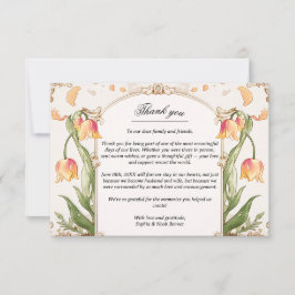 鮮やかフローラと金ゴールド結婚のサンキューカード サンキューカード