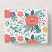 鮮やかフローラオールオーバープリントパターン オールインワン招待状 (裏面)