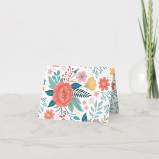 鮮やかフローラオールオーバープリントパターン サンキューカード