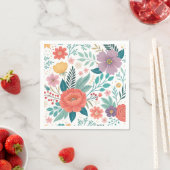 鮮やかフローラオールオーバープリントパターン スタンダードカクテルナプキン (インサイチュ)