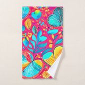 鮮やかフローラハート バスタオルセット (ハンドタオル)