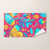 鮮やかフローラハート バスタオルセット (ハンドタオル)