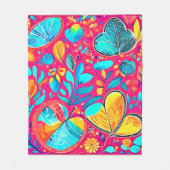 鮮やかフローラハート フリースブランケット (正面)