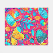 鮮やかフローラハート フリースブランケット (正面(横))