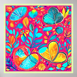 鮮やかフローラハート ポスター