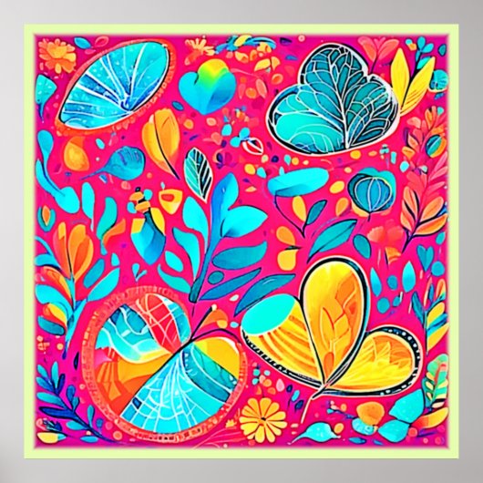 鮮やかフローラハート ポスター (正面)