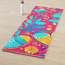 鮮やかフローラハート ヨガマット