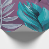 鮮やかフローラファンタジーオン深いパープルキャンバス ラッピングペーパー (角)