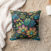 鮮やかフローラファンタジー クッション (ブランケット)