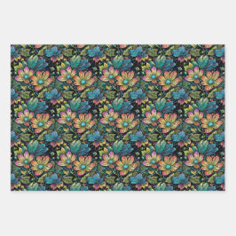 鮮やかフローラファンタジー ラッピングペーパーシート