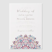 鮮やかフローラフレグランスディライトマンダラ結婚ズ ベラム紙招待状 (正面)