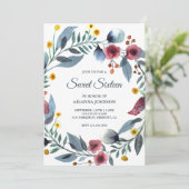 鮮やかフローラリース16番目の誕生日Sweet sixteen 招待状 (スタンド正面)