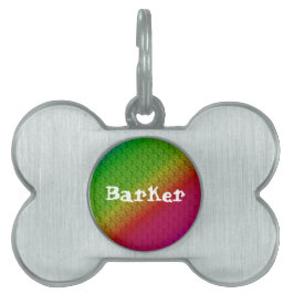 鮮やかフローラレインボーグラデーションの斜め名を追加 ペットネームタグ