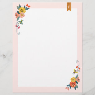 鮮やかフローラワイルドフラワー&ハニービーフレーム レターヘッド