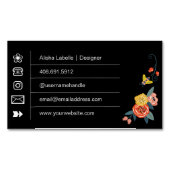 鮮やかフローラワイルドフラワー&ハニービー マグネット名刺 (正面)