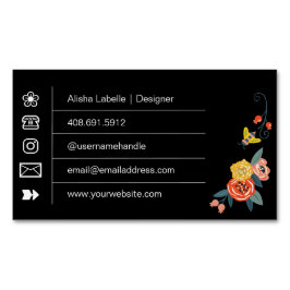 鮮やかフローラワイルドフラワー&ハニービー マグネット名刺